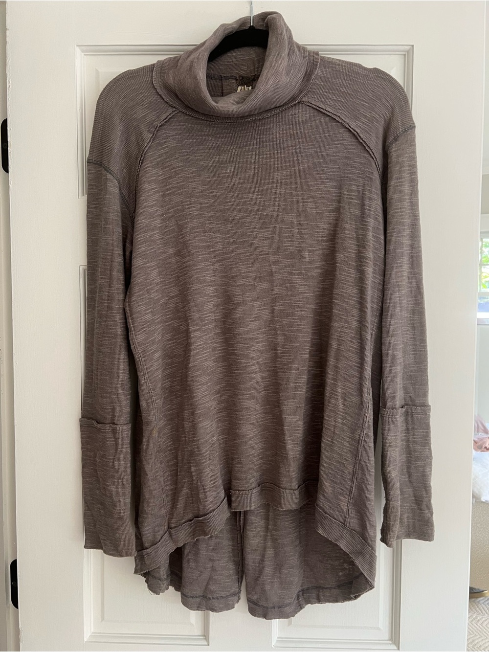 We The Free Taupe Cowl Neck Sweater